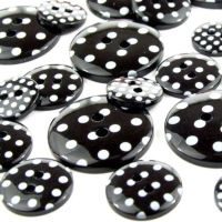 Round Spotty Buttons Size 28 - Black & White