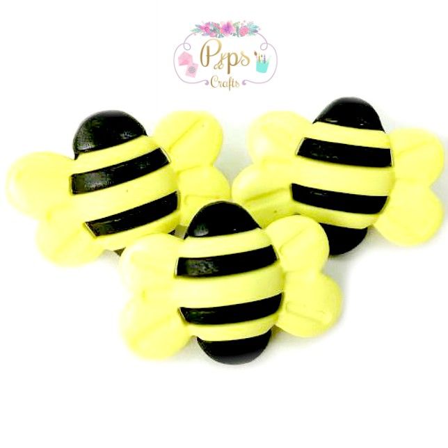 Large Bumble Bee Buttons - 25mm