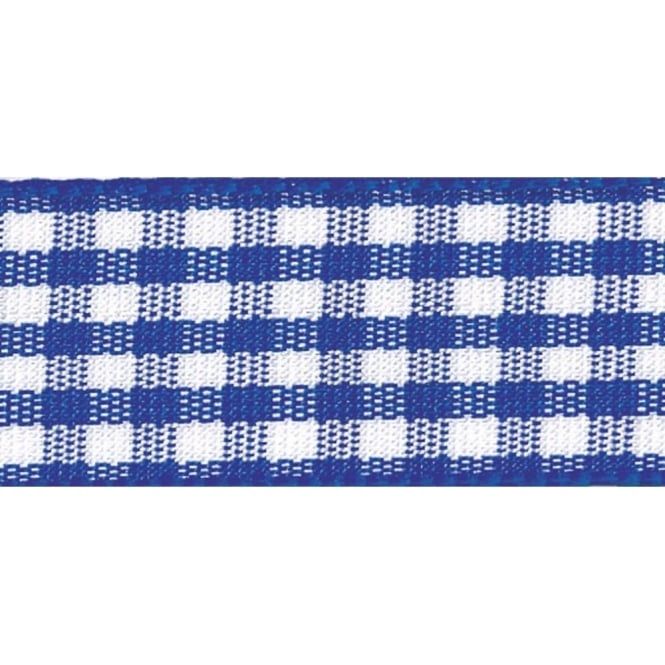 Berisfords 5mm Wide Gingham Ribbon - Royal Blue