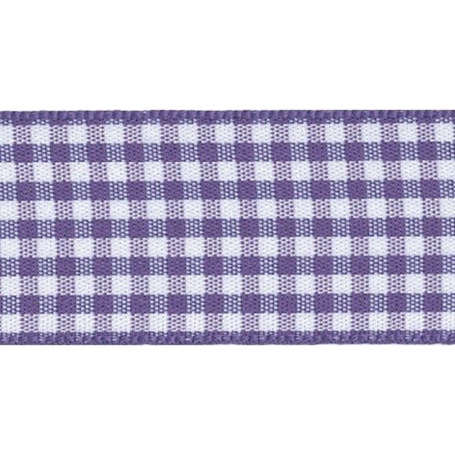 Berisfords 5mm Wide Gingham Ribbon - Liberty (Purple)