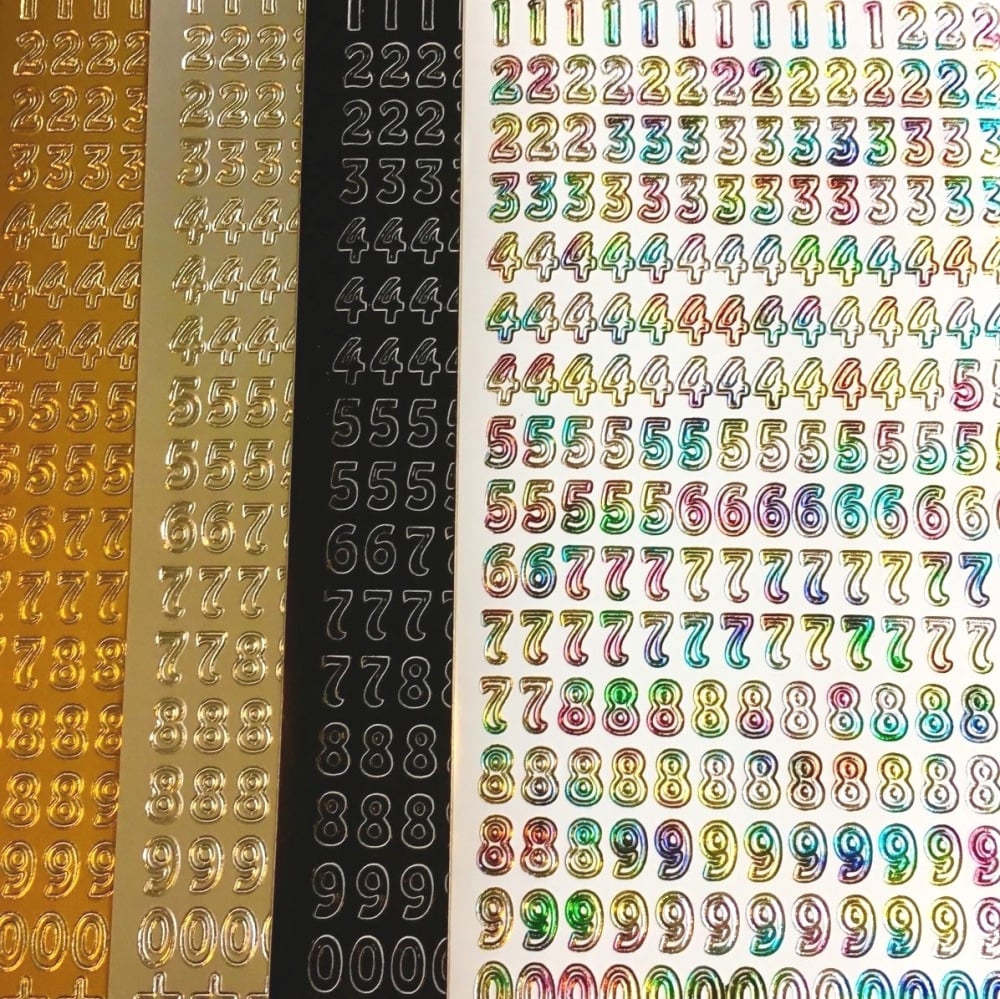 Numbers Peel Off Sticker Sheet