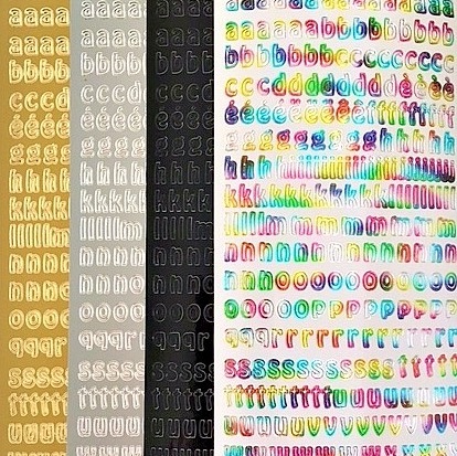 Alphabet Lower Case Letters Peel Off Sticker Sheet