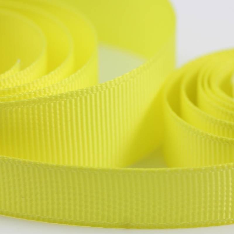 5 Metres Quality Grosgrain Ribbon 25mm Wide - Yellow
