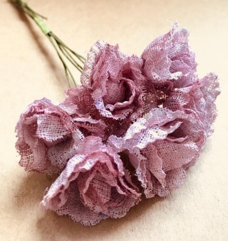 Rustic Hessian Flowers 30mm - Dusky Pink