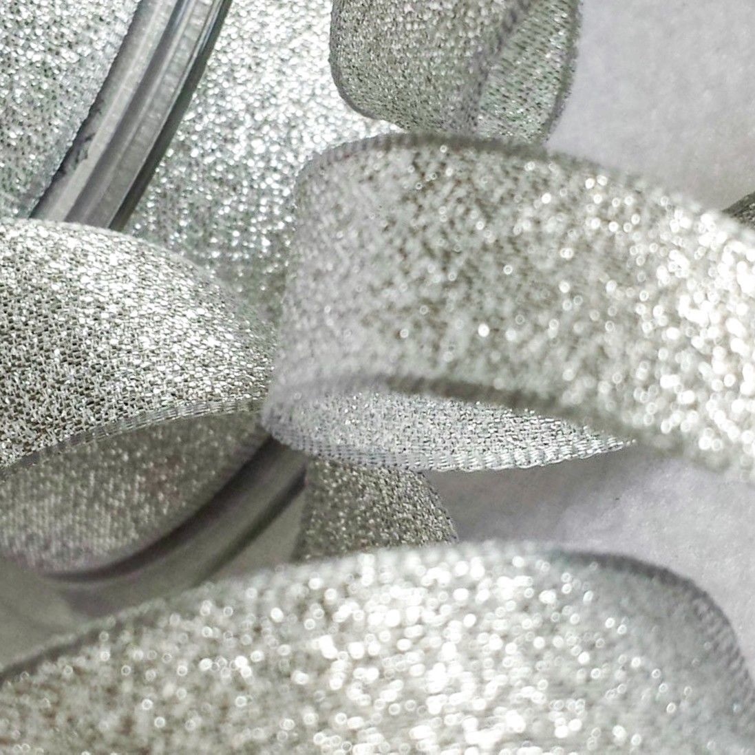 Berisfords Silver Sparkly Metallic Lame Ribbon 3mm