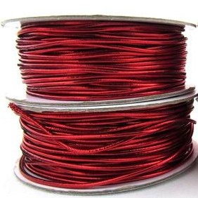 1.2mm Lurex Stretch Elastic Cord - Red