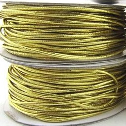1.2mm Lurex Stretch Elastic Cord - Gold