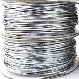 1.2mm Lurex Stretch Elastic Cord - Silver