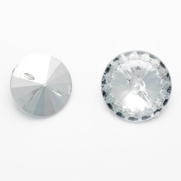 Round Acrylic Diamante Buttons Size 18