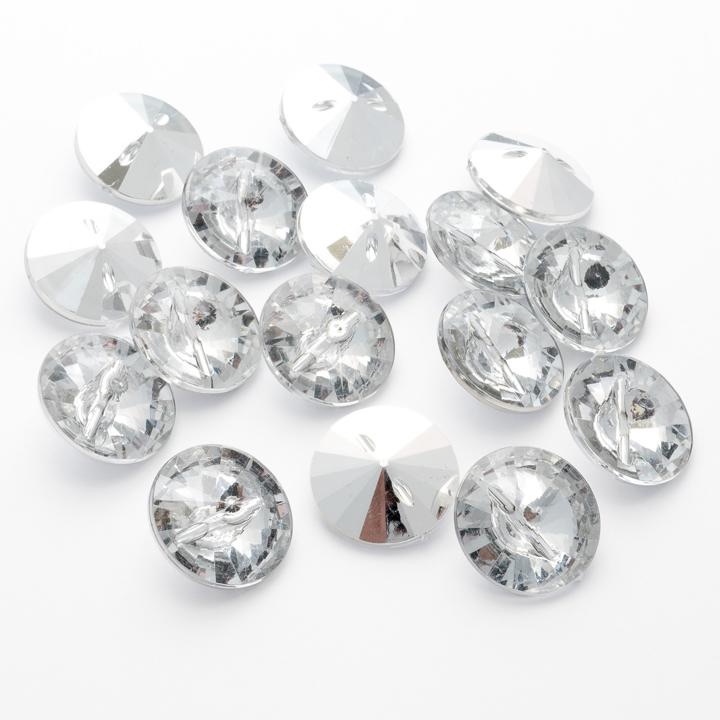 Round Acrylic Diamante Buttons Size 20