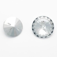 Round Acrylic Diamante Buttons Size 24