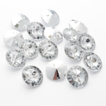 Round Acrylic Diamante Buttons Size 28