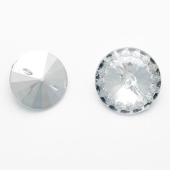 Round Acrylic Diamante Buttons Size 32