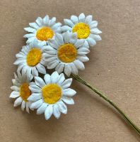 Mulberry Paper Flowers - Stem Daisies 25mm