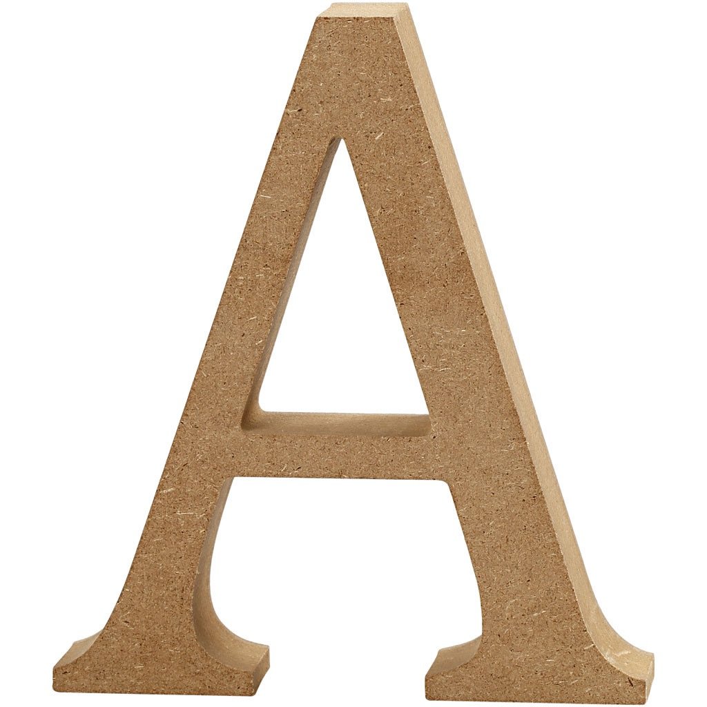 MDF Free Standing Wooden Alphabet Letter A - 13cm High