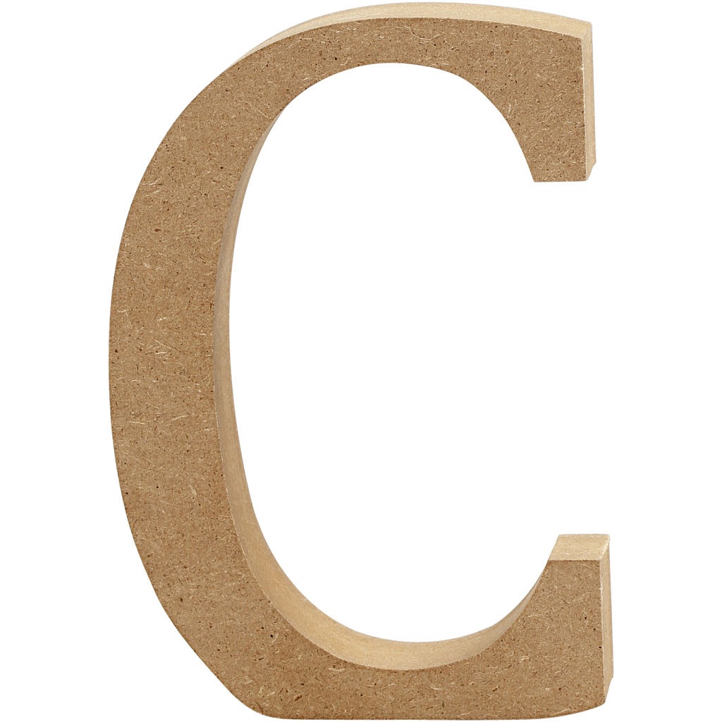 MDF Free Standing Wooden Alphabet Letter C - 13cm High