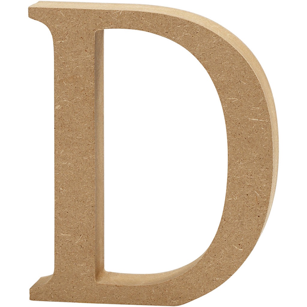 MDF Free Standing Wooden Alphabet Letter D - 13cm High