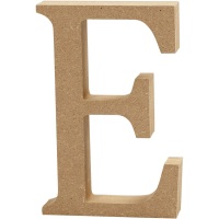MDF Free Standing Wooden Alphabet Letter E - 13cm High