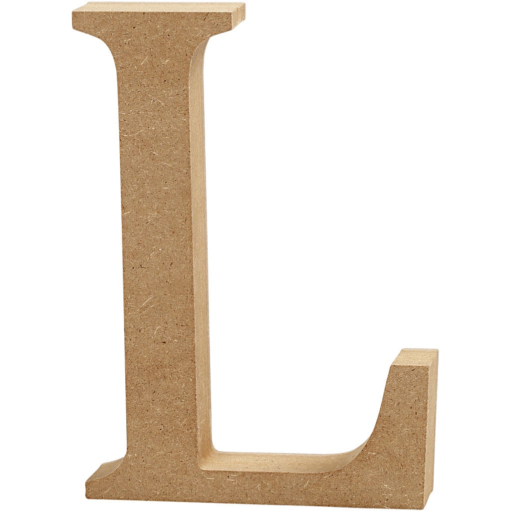 MDF Free Standing Wooden Alphabet Letter L - 13cm High