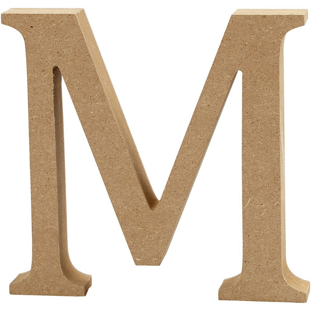 MDF Free Standing Wooden Alphabet Letter M - 13cm High