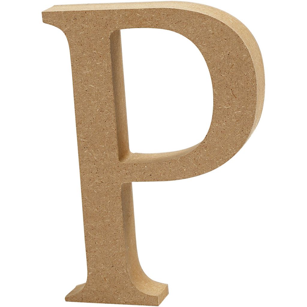 MDF Free Standing Wooden Alphabet Letter P - 13cm High