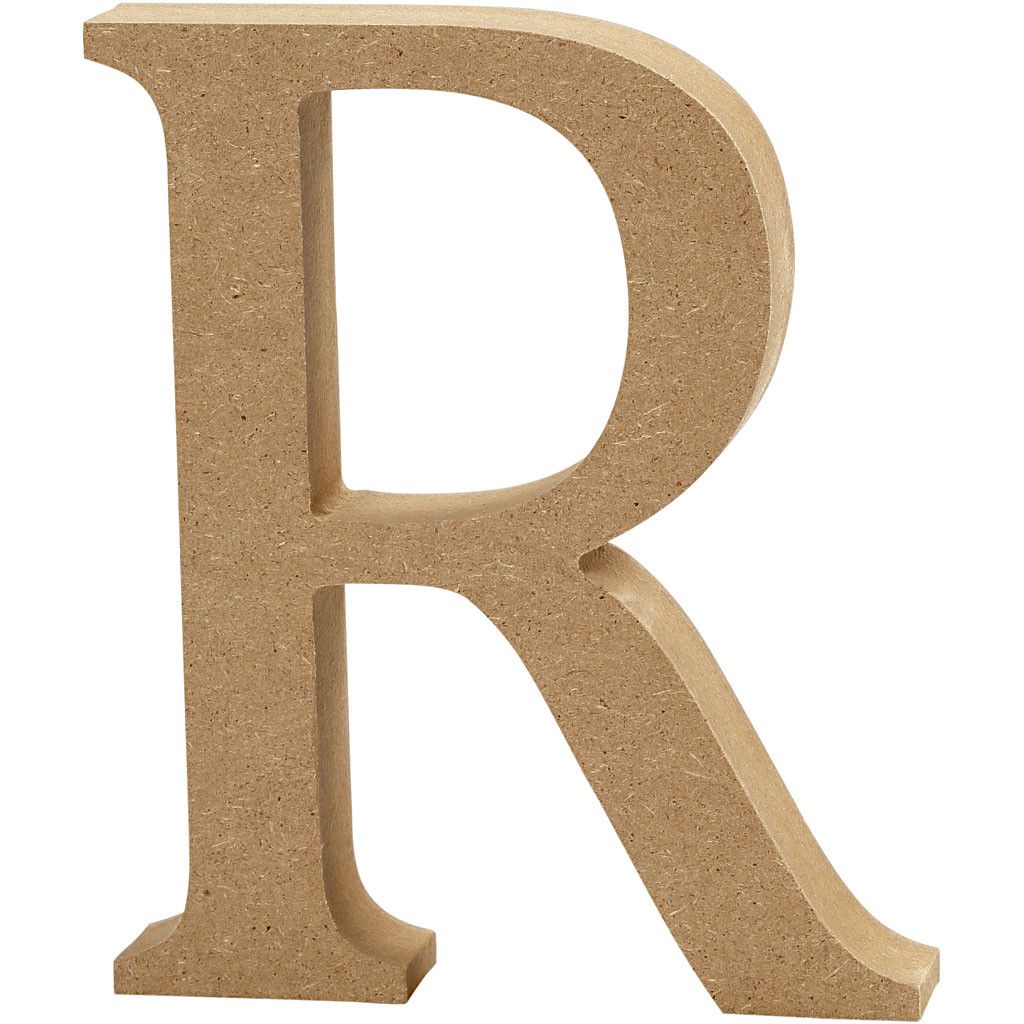 MDF Free Standing Wooden Alphabet Letter R - 13cm High