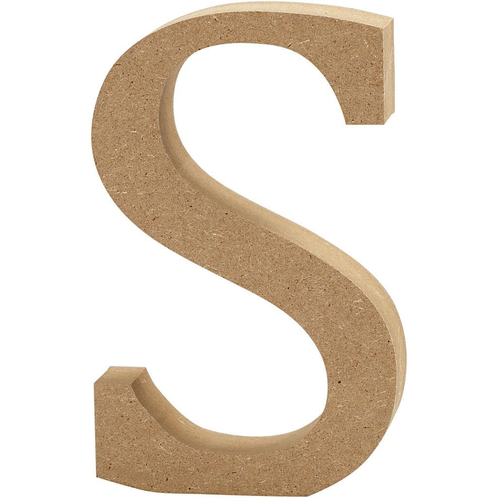 MDF Free Standing Wooden Alphabet Letter S - 13cm High