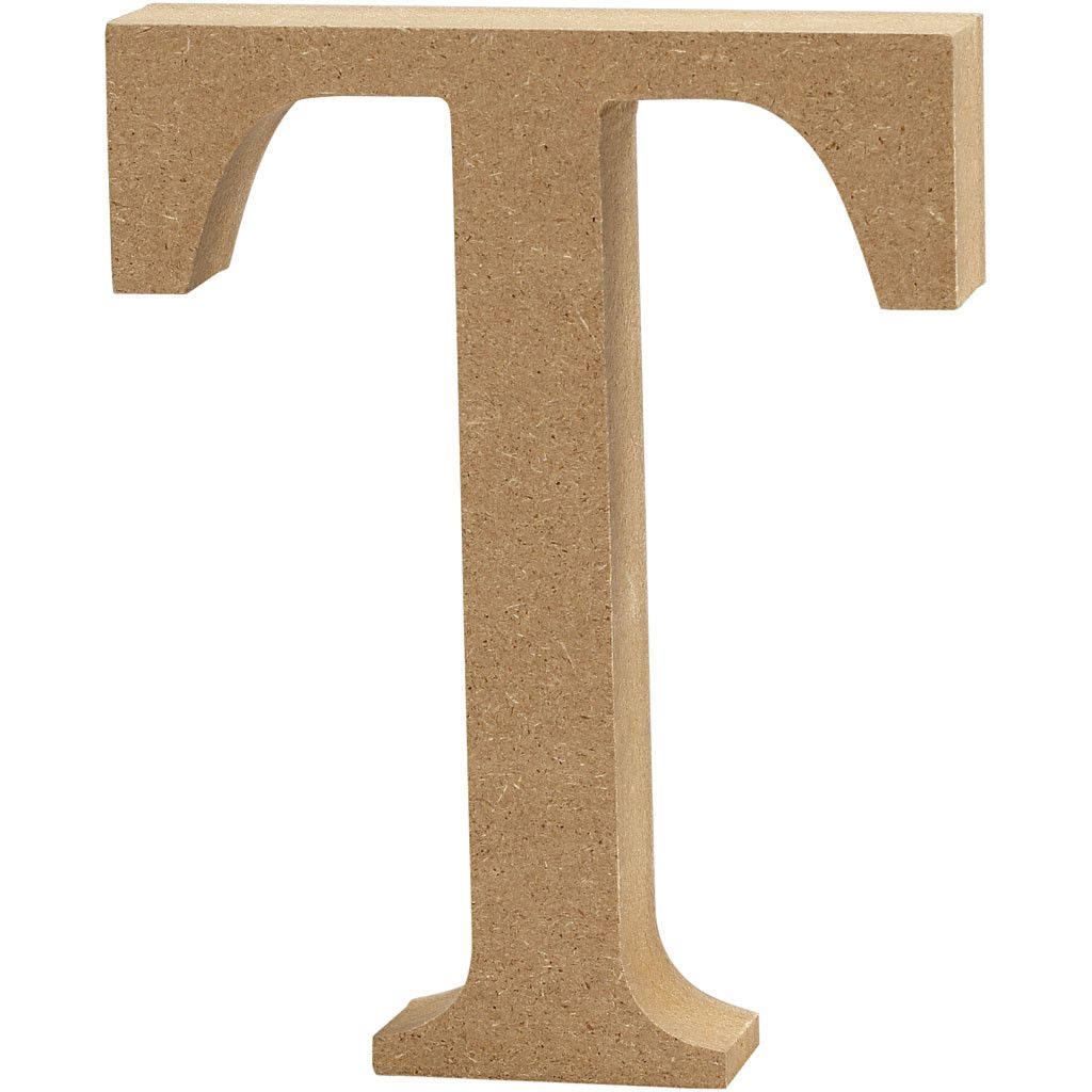 MDF Free Standing Wooden Alphabet Letter T - 13cm High
