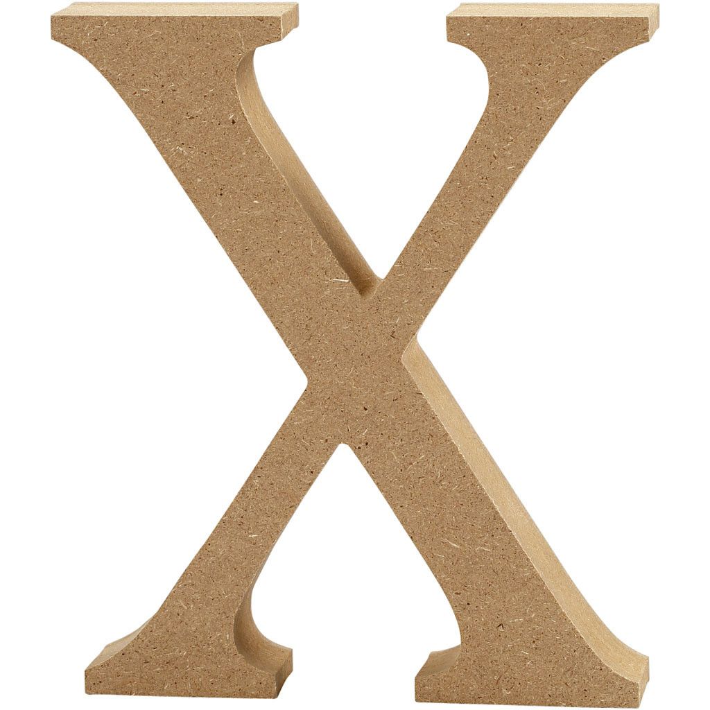 MDF Free Standing Wooden Alphabet Letter X - 13cm High