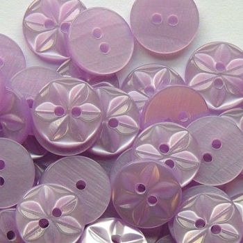 Round Star Buttons Size 26 - Lilac