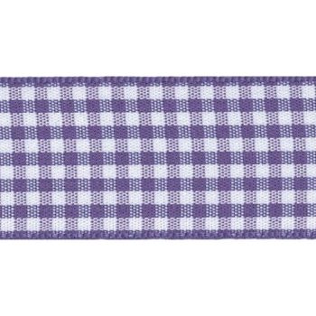 Berisfords 10mm Wide Gingham Ribbon - Liberty (Purple)