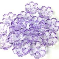 Clear Flower Buttons Lilac - 15mm
