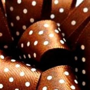 Berisfords Micro Polka Dot Spotty Ribbon 15mm - Dark Brown
