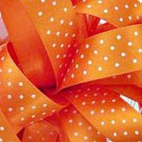 Berisfords Micro Polka Dot Spotty Ribbon 15mm - Orange Delight