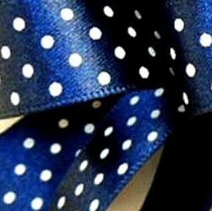 Berisfords Micro Polka Dot Spotty Ribbon 15mm - Navy Blue