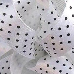 Berisfords Micro Polka Dot Spotty Ribbon 15mm - White