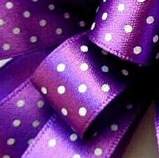 Berisfords Micro Polka Dot Spotty Ribbon 25mm - Purple