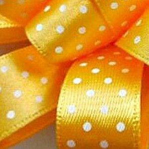 Berisfords Micro Polka Dot Spotty Ribbon 25mm - Gold