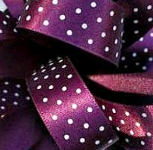 Berisfords Micro Polka Dot Spotty Ribbon 25mm - Plum