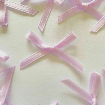 Mini Satin Fabric 3mm Ribbon Bows - Lilac