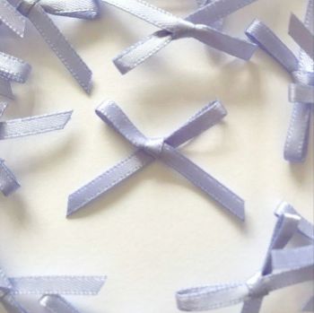 Mini Satin Fabric 3mm Ribbon Bows - Lavender