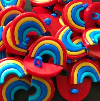 Multi Colour 25mm Rainbow Buttons