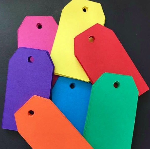 50 Medium Bright Colour Gift Tags