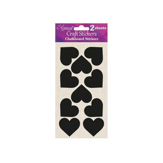 Chalkboard Self Adhesive Stickers Labels - Small Hearts