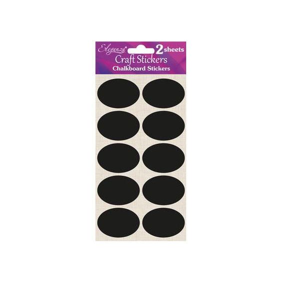 Chalkboard Self Adhesive Stickers Labels - Small Oval