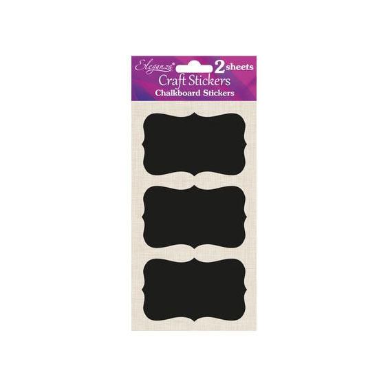 Eleganza Chalkboard Self Adhesive Stickers Labels - Large Ornate Rectangles
