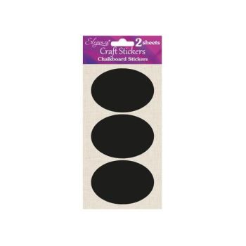 Eleganza Chalkboard Self Adhesive Stickers Labels - Large Oval