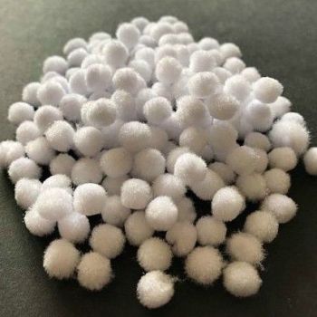 White 0.5mm Pom Poms - Mini Snowballs