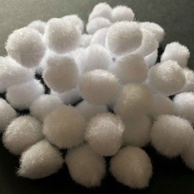 White 15mm Pom Poms - Snowballs