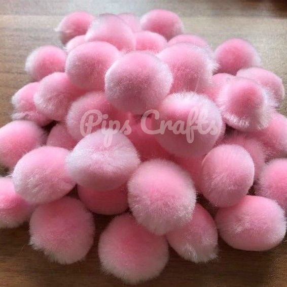 Soft Fluffy 25mm Pom Poms - Baby Pink